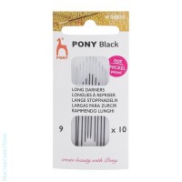 08833 Иглы ручные для штопки длинные Long Darners BLACK №9 c белым ушком, 10шт, PONY