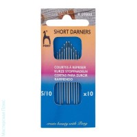 09803 Иглы ручные для штопки короткие Darners № 5-10 с серебряным ушком, 10шт, PONY