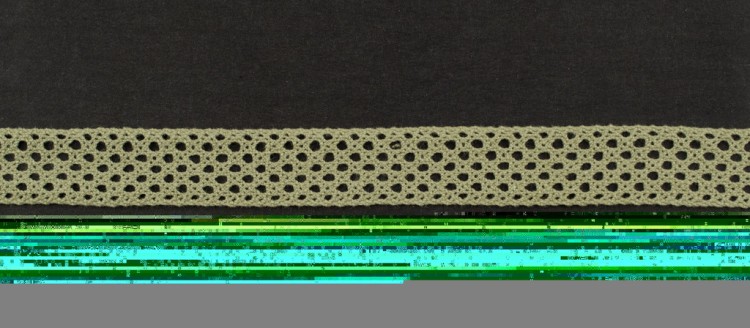Кружево хлопковое, 22 мм, цвет оливковый, AF-176-007, 1 метр