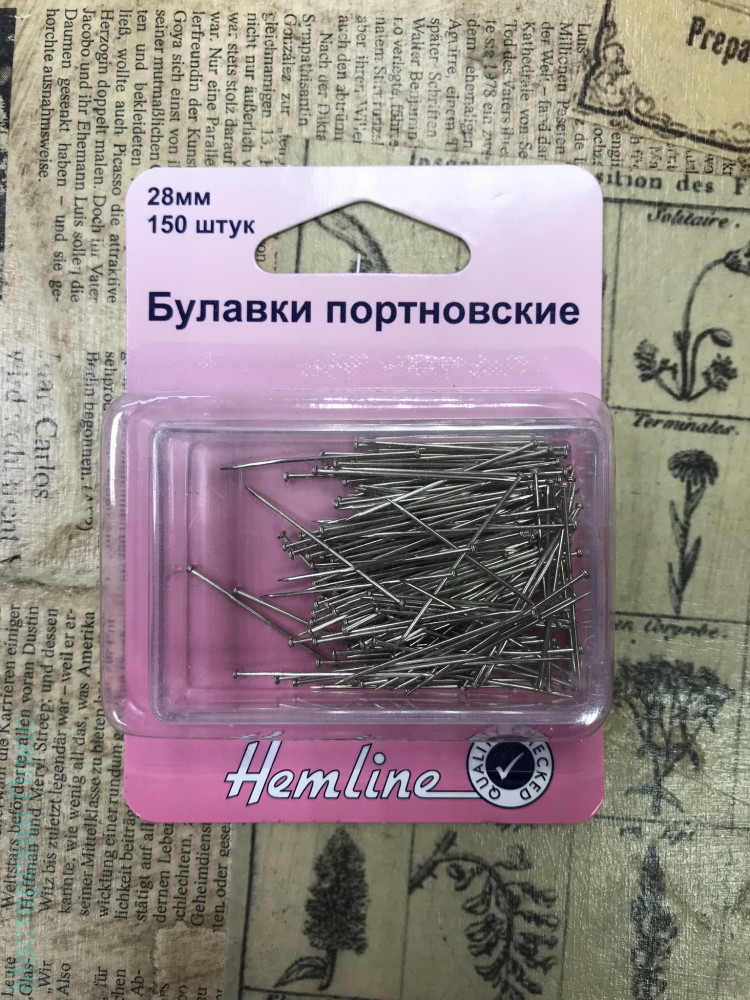 Портновские булавки 28 мм 150 шт , Hemline