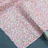 Корейский хлопок, цветочки на розовом - Корейский хлопок, цветочки на розовом