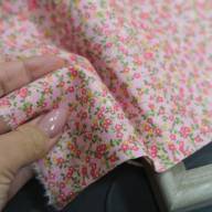 Корейский хлопок, цветочки на розовом - Корейский хлопок, цветочки на розовом