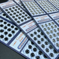 Металлические кнопки 6 мм 8 шт (бронза, черные, серебряные, чёрный металлик) 