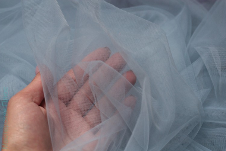 Тончайший фатин Италия, серо-голубой